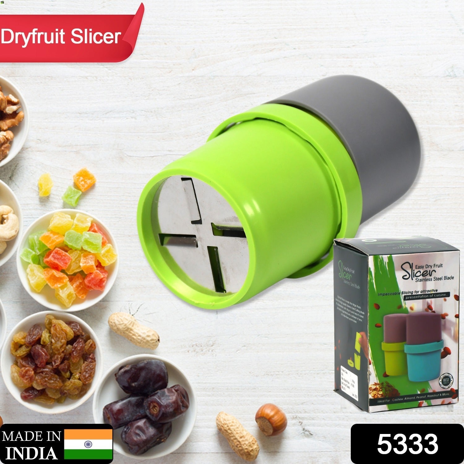 5333 Plastic Dry Fruit and Paper Mill Grinder Slicer, Chocolate Cutter and Butter Slicer with 3 in 1 Blade, Standard, Multicolor DeoDap 5333 Plastic Dry Fruit and Paper Mill Grinder Slicer, Chocolate Cutter and Butter Slicer with 3 in 1 Blade, Standard, Multicolor DeoDap